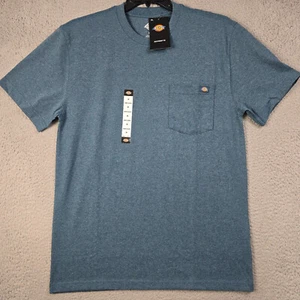 DICKIES HEAVYWEIGHT Shirt Mens Medium Blue Casual Work Wear Pocket Tee NWT - Picture 1 of 11
