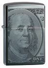 ZIPPO Currency 100 Dollar Design Black Ice WindProof Lighter NEW 49025