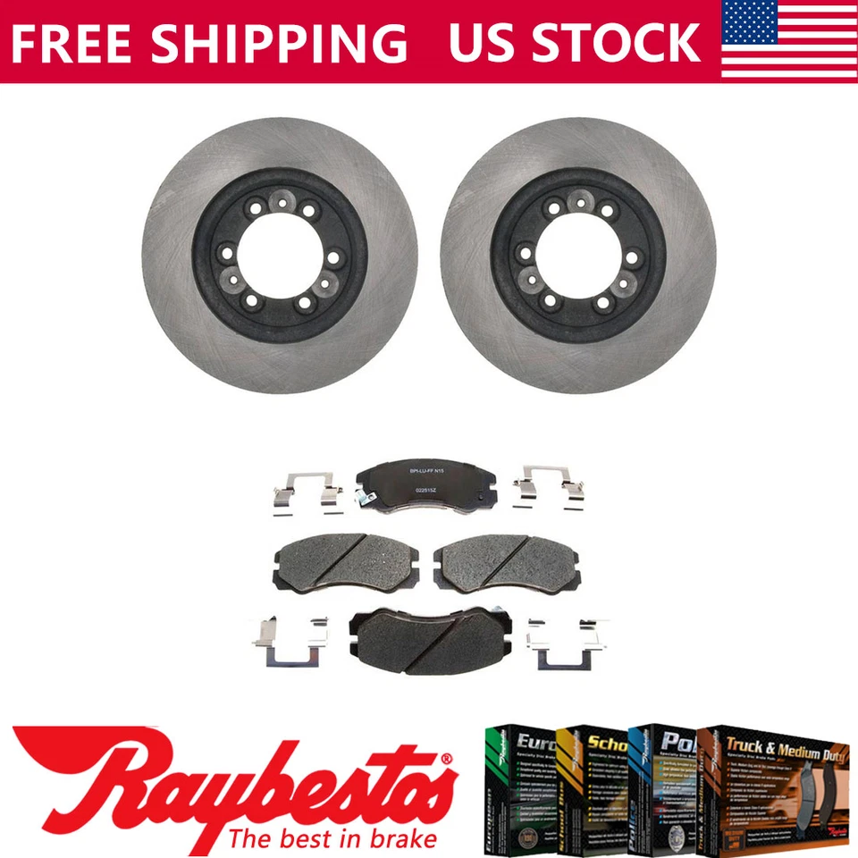 Front Kit Brake Rotors + Ceramic Pads & Hardware For 1992-2002 Isuzu Trooper - Image 1 of 4