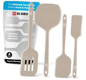 New DI ORO Silicone Turner Spatula Set - Kitchen Spatulas for Nonstick Clay - Picture 1 of 7