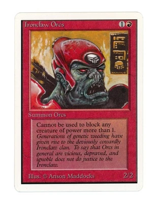 Ironclaw Orcs - Unlimited Edition 2ED Magic the Gathering MTG - Image 1 of 2