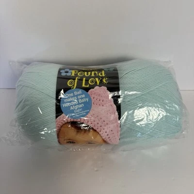 Hilo acrílico premium Lion Brand Pound of Love 1020 yardas 16 oz verde pastel nuevo Foto 1 de 4