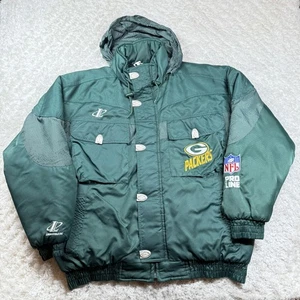 Vintage Green Bay Packers Jacket Mens XL Green Logo Athletic NFL Pro Line 90s - Picture 1 of 24