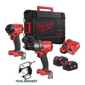 Milwaukee M18FPP2A3-502X Fuel M18FPD3 Combi & M18FID3 Impact Kit 2 x 5ah Battery - Picture 1 of 9