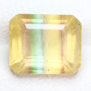 4.08Ct Excelente Perfecto Octagan 9.8x8.1 MM 100% Natural Bi Color Brasil Flourita - Imagen 1 de 5