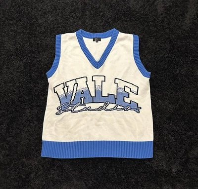 Chaleco Suéter Vale Forever Para Hombre 'Vale Studio' Gráfico Algodón Azul/Blanco - Talla XL Foto 1 de 3