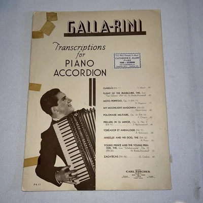 Transcripción Galla-Rini para acordeón de piano primera edición 1938 Foto 1 de 4