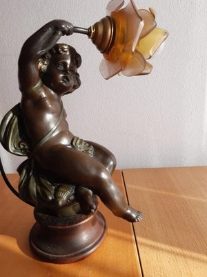 Tischlampe Metall, Engel, Putte - Bild 1 von 4