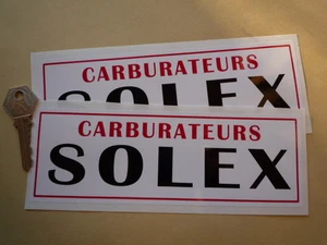 SOLEX Carburateurs Race Car STICKERS 8" Pair Old Style French LeMans Classic - Picture 1 of 1