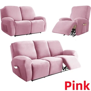 1/2/3 Seater Plush Velvet Recliner Sofa Covers Full Cover Fit Recliner Slipcover - Picture 1 of 16