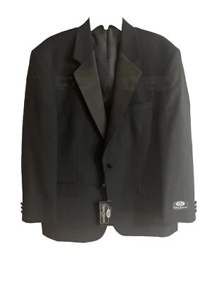 Nuevo con etiquetas Giorgio Romazzini Hombres 42 S Esmoquin Traje Chaqueta Con Pajarita Negro Lana Satén Foto 1 de 4