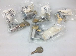 Lot of 5 Stock Locks National C8053 Cam Lock Bright Nickel + MASTER KEY - Picture 1 of 4