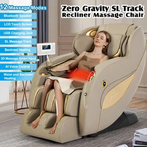Electric Full Body Zero Gravity 3D Massage Chair Recliner SL-Track AI Voice Heat - Picture 1 of 23