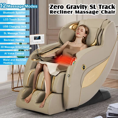 3D Full Body Zero Gravity Massage Chair Recliner SL-Track,Heat,AI Voice,12 Modes - Image 1 of 4