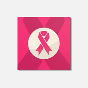 Nastri rosa simboli per cancro al seno 4'' x 4'' sottobicchiere quadrato in legno - Foto 1 di 3