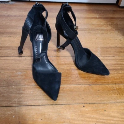 Tacones Dolce Vita vintage de gamuza y cuero negros Foto 1 de 3