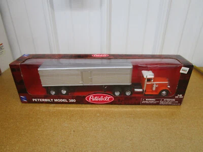 Peterbilt 380 semi truck cargo box trailer hauler NEW RAY 1/43 toy diecast box 3 - Image 1 of 4