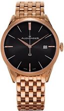 Alexander Heroic Sophisticate Black Dial Gold Plated Swiss Watch A111-05