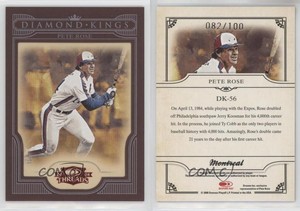 2008 Donruss Threads Diamond Kings Red Framed /100 Pete Rose #DK-56