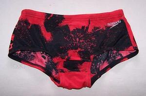Speedo Endurance Boys Satelite Red Black Printed Retro Trunk Bathers Size 10 New - Picture 1 of 2