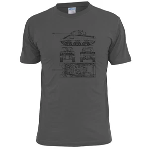 Herren Sherman Firefly britisch 2. Weltkrieg Panzer Blaupause T-Shirt - Bild 1 von 2