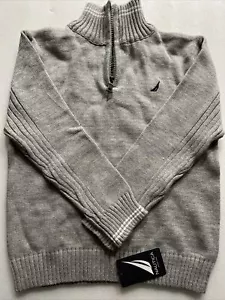 Nautica 1/4 - Zip Sweater Boys (Size L/7). Color Gray - Picture 1 of 4