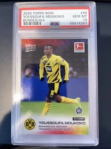 2020 Topps Now Bundesliga Soccer #45 Youssoufa Moukoko RC Rookie PSA 10 GEM MINT - Picture 1 of 1