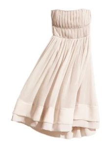 H&M CONSCIOUS RARE CHIFFON DIAMANTE BANDEAU PARTY DRESS UK 12 EU 38 MEDIUM BNWT - Picture 1 of 11
