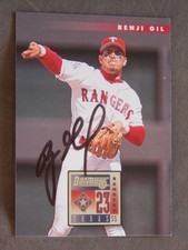 Texas Rangers Benji Gil Signed 1996 Donruss Auto Card