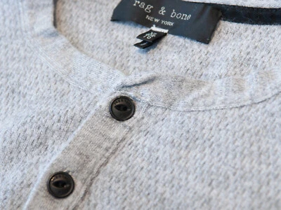 Rag & Bone Gray Henley Sweater 19746 - Image 1 of 3