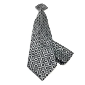 St Patrick's Boys Clipon Tie Set Charcoal Black Silver Microfiber 12"  - Picture 1 of 2