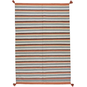 Hand-Woven Fine Flatweave Reversible Striped Design Kilim Rug (Size 4.1 X 6.1) B - Picture 1 of 10