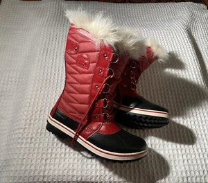 Neu Sorel wasserdichte TOFINO II Winter Schneestiefel – rot rot rot Dahlie – Damen 10 - Bild 1 von 10
