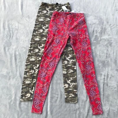 Forever 21 Mujer XS Leggings Largos Lote (2) Camuflaje Rojo Nuevo Con Etiquetas Foto 1 de 4