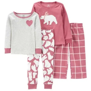 Carter's Kids' Girls 4-Piece Pajama Set Polar Bear and more Themes ... [4 Piece] - Picture 1 of 24