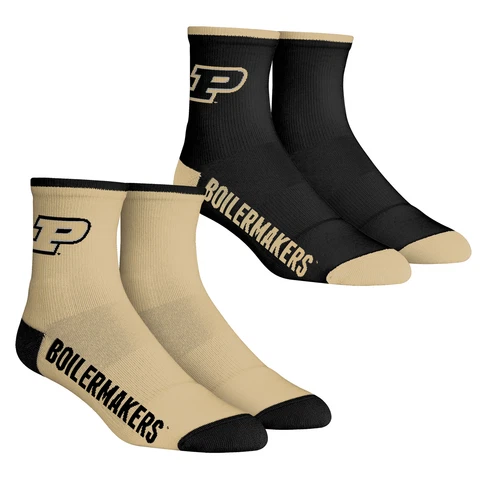 Youth Rock Em Socks Purdue Boilermakers Core Team 2-Pack Quarter Length Sock Set Cover