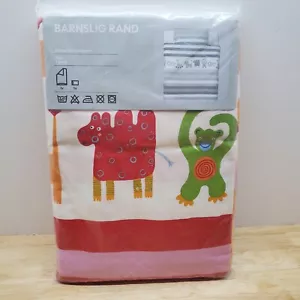 NEU IKEA BARNSLIG RAND Zwillingsaffe Giraffe Löwe Tiere Quiltbezug & Kissenbezug - Bild 1 von 7