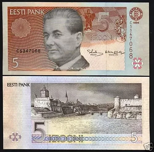 Estonia 5 KROONI P-76 1994 CHESS Pre Euro Estonian UNC World Currency BANK NOTE - Image 1 of 4