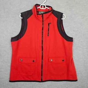 LRL Lauren Active Wear Damen Gr. L Full Zip Weste ärmellos Taschen rot/marine - Bild 1 von 10