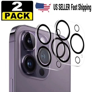 2-Pack For iPhone 14 13 Pro Max FULL COVER Tempered Glass Camera Lens Protector - Photo 1 sur 28