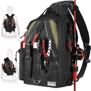 Ghosthorn Fishing Backpack Tackle Sling Bag - Medium, Black - Picture 1 of 6