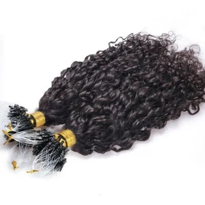 Loose Curly Micro Loop Human Hair Extension Brazilian Microlink Hair 100g 100pcs - Picture 1 of 12