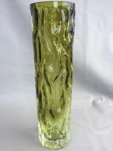 Vintage German Ingrid Glashütte Heavy Glass Vase Green - Picture 1 of 4