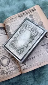 Charming Vintage Jewelry Box – Ornate Scrollwork – Possibly Silver-Plated – 6.3” - Picture 1 of 11