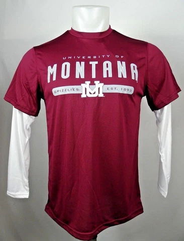 University of Montana Grizzlies Boy's Layer L/S T-Shirt Maroon NCAA  S M L XL Cover