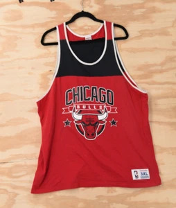Chicago Bulls Mitchell & Ness Red/Black Jersey Style Tank Muscle T-Shirt Sz 3XL - Picture 1 of 8