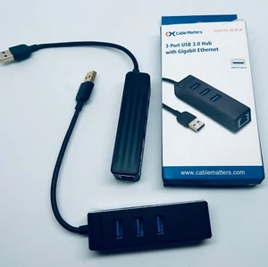 Cable Matters 4-in-1 USB Hub with Ethernet, - Afbeelding 1 van 1