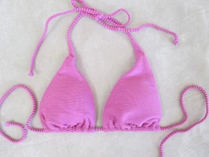 NUEVO VIX 'Kayla Celly' Acanalado Triángulo Bikini Top Talla M Mediano Rosa Loto $98 - Imagen 1 de 7