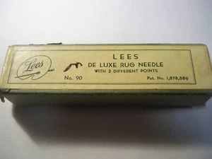 Vintage Lees De Luxe Rug Needle 2 Different Points original box with extras - Picture 1 of 2
