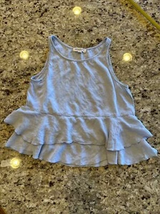 Living Doll Boho Halter Top Tank Women’s Shirt Baby Doll Blue Ruffles Size S - Picture 1 of 14